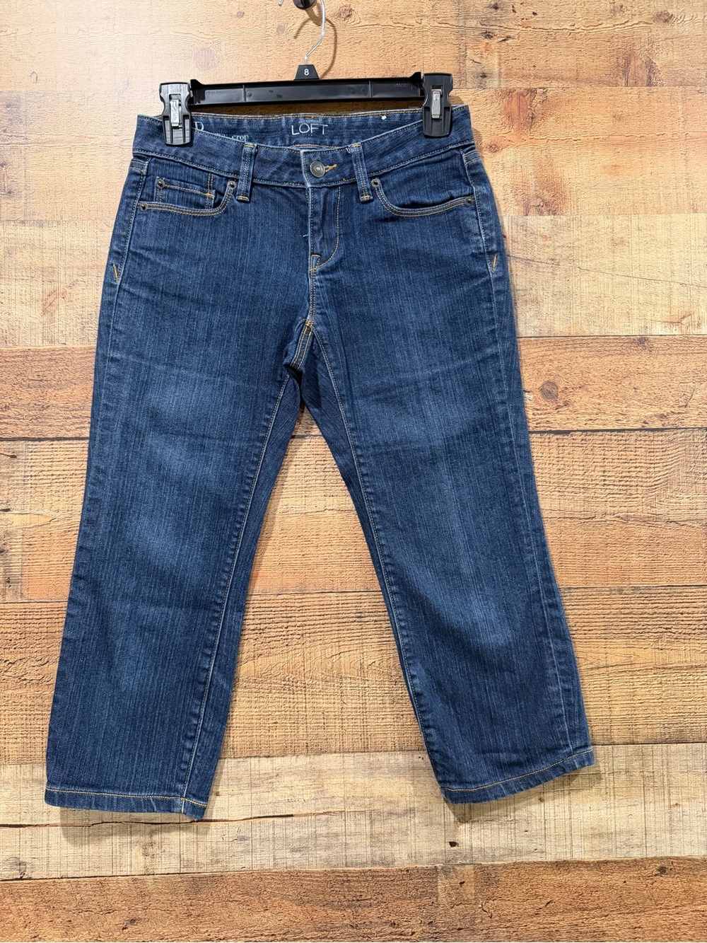 LOFT Indigo Cropped Straight Capris Jeans Size 00 Petite